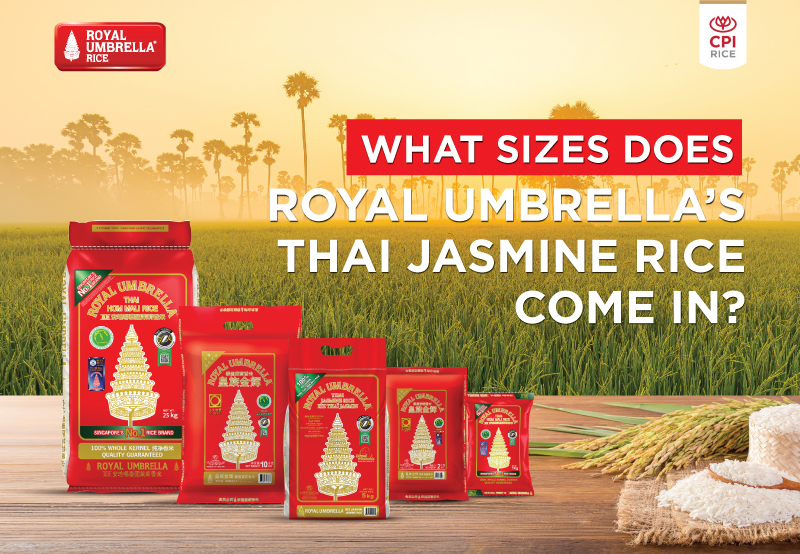 What sizes does Royal Umbrella’s Thai Jasmine Rice Come in