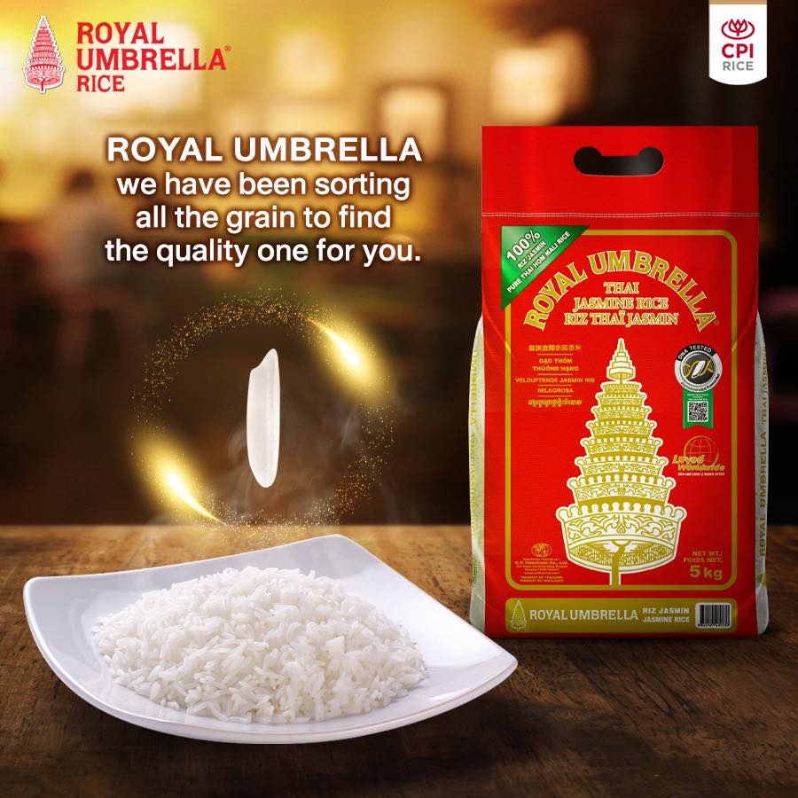 Royal Umbrella the premium selected Thai jasmine rice for everyone