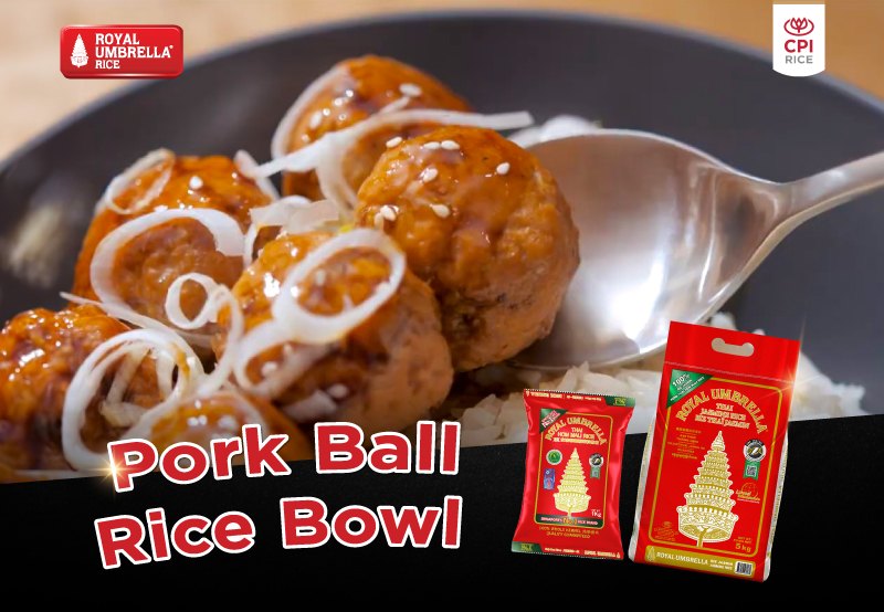 Pork Ball Thai Jasmine Rice Bowl